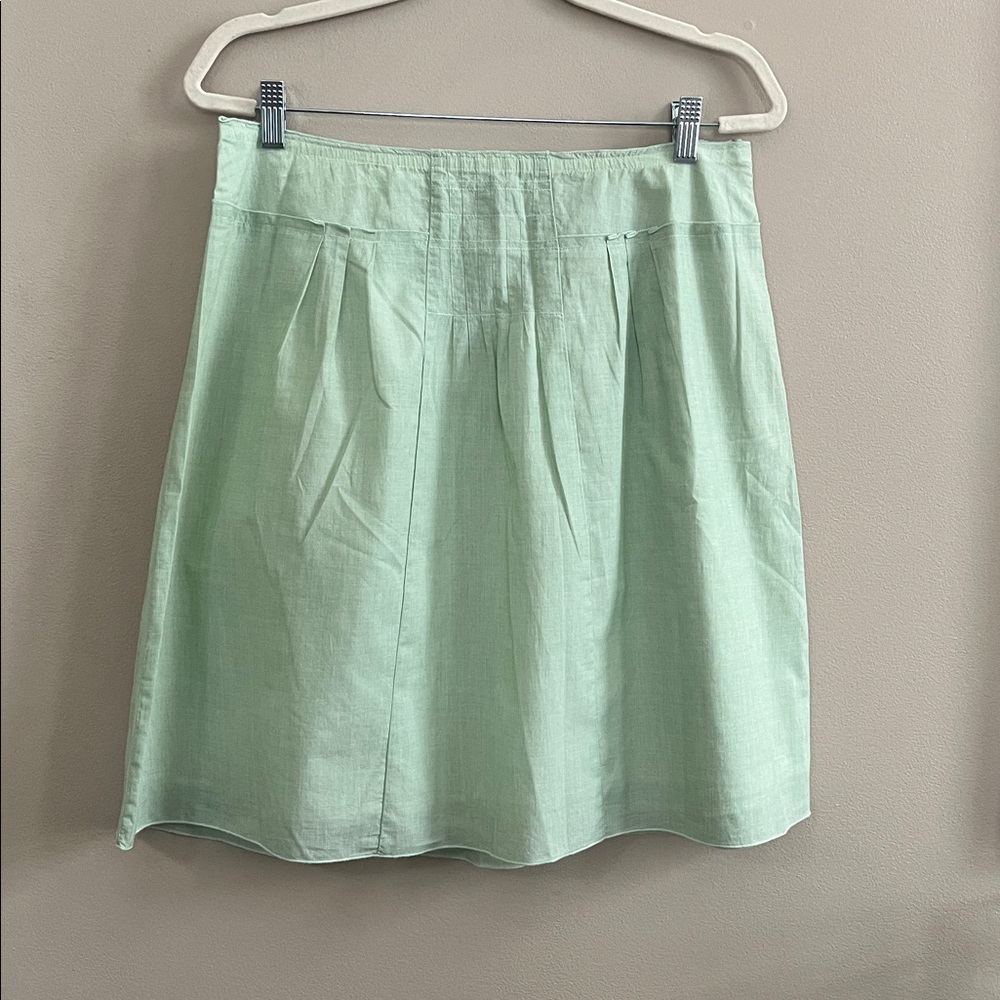 Eddie Bauer A Line Pleated Cotton Irish Green Skirt size 12 new